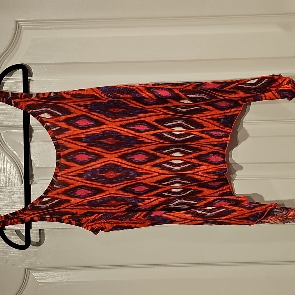 Aztec Print Lace Back Hi-Low Tank NWOT - Picture 3 of 7